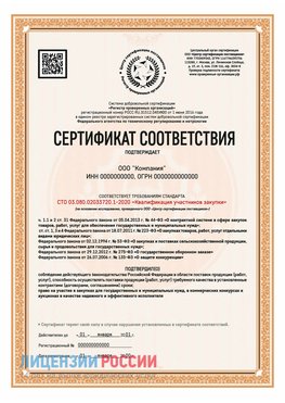 Сертификат СТО 03.080.02033720.1-2020 (Образец) Гремячинск Сертификат СТО 03.080.02033720.1-2020